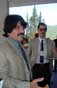 El presidente de la AMC y el Coordinador de la Olimpiada de Geografí­a, durante el inicio del evento.